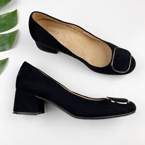 Naturalizer Donley Heels Black Faux Suede Slip On Pumps Shoes Women's 9.5